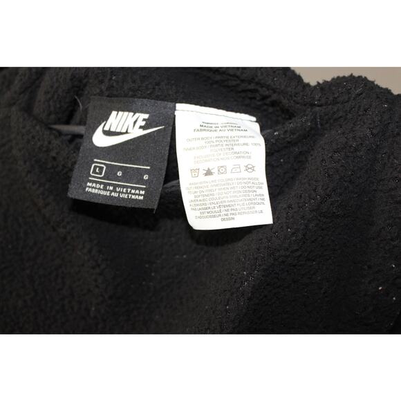 Nike Big Swoosh Reversible Boa Jacket Fleece Sherpa L Black Oversized Winter - Picture 7 of 9